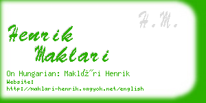 henrik maklari business card